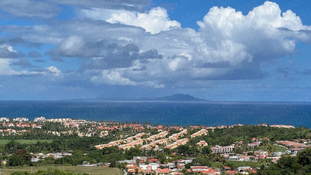 Vieques over the Palmas del Mar skyline | Yabucoa 6 Years After Hurricane María  | Puerto Rico By GPS