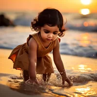 Little girl at Cerro Gordo Beach | Vega Alta, A Town About A Beach | Puerto Rico By GPS